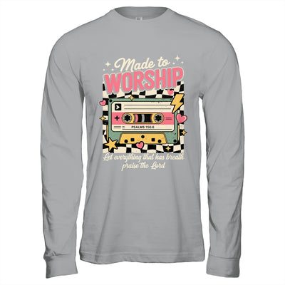 Retro Cassette Made To Worship Psalms 150:6 Christian Music Shirt & Hoodie | siriusteestore