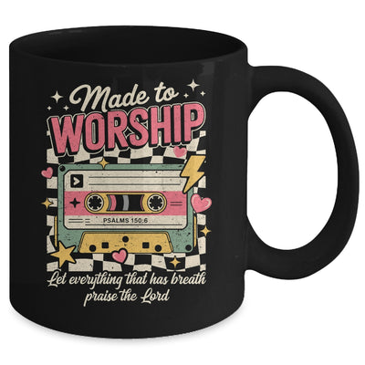 Retro Cassette Made To Worship Psalms 150:6 Christian Music Mug | siriusteestore