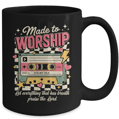 Retro Cassette Made To Worship Psalms 150:6 Christian Music Mug | siriusteestore