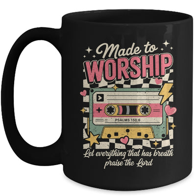 Retro Cassette Made To Worship Psalms 150:6 Christian Music Mug | siriusteestore