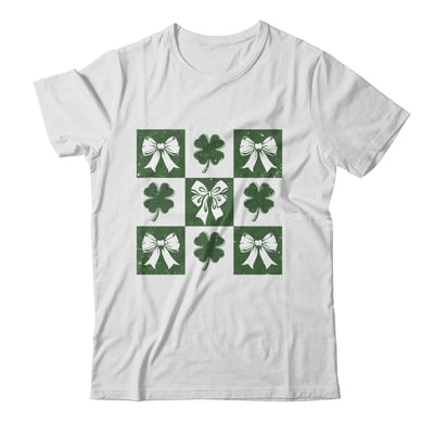 Retro Checkered St Patrick's Day Coquette Lucky Shamrock Shirt & Tank Top | siriusteestore