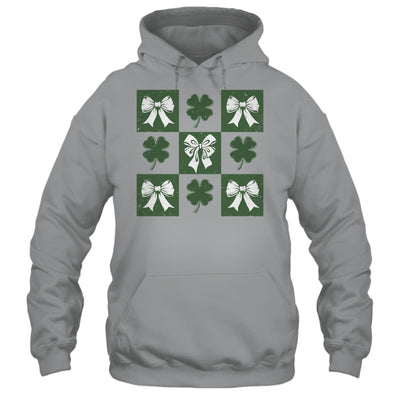 Retro Checkered St Patrick's Day Coquette Lucky Shamrock Shirt & Tank Top | siriusteestore
