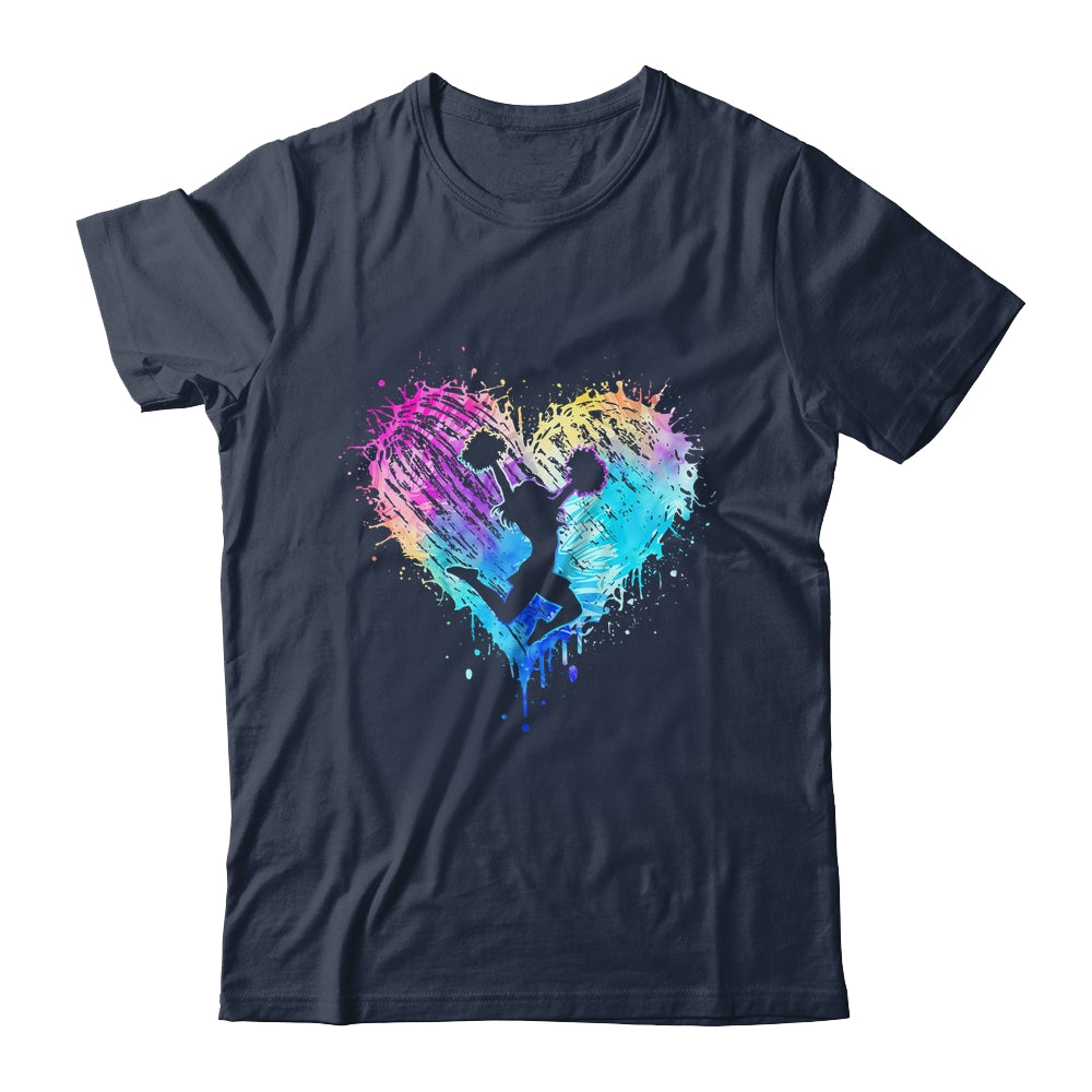Retro Cheer Cheerleader Heart Tie Dye Girls Teens And Women Shirt & Tank Top | siriusteestore