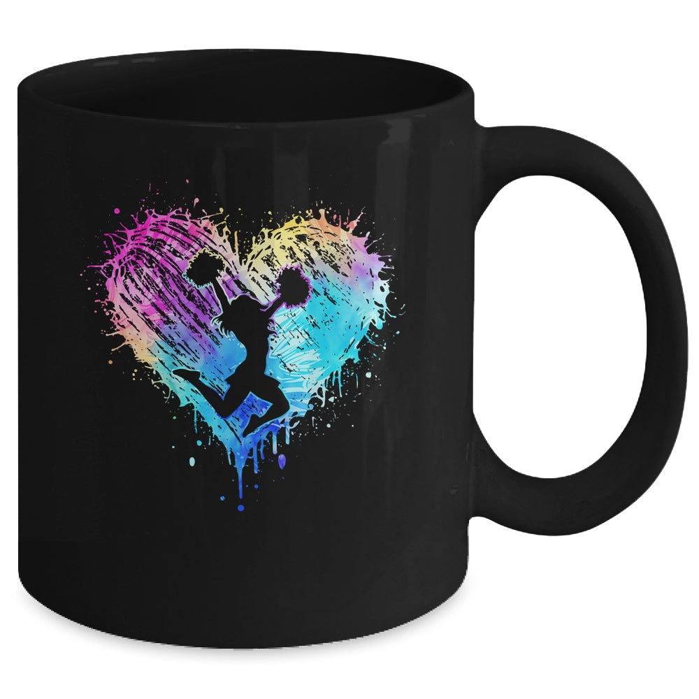 Retro Cheer Cheerleader Heart Tie Dye Girls Teens And Women Mug | siriusteestore