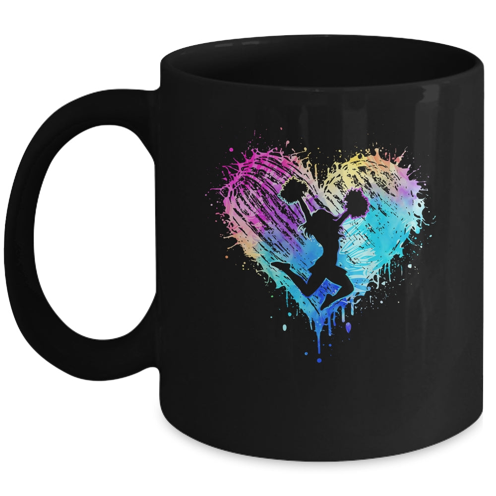 Retro Cheer Cheerleader Heart Tie Dye Girls Teens And Women Mug | siriusteestore