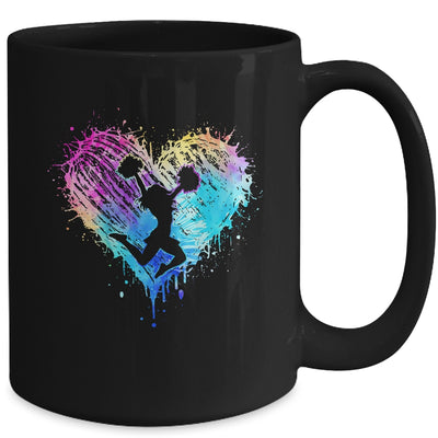 Retro Cheer Cheerleader Heart Tie Dye Girls Teens And Women Mug | siriusteestore