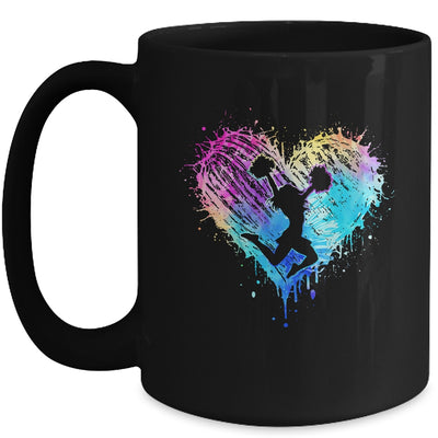 Retro Cheer Cheerleader Heart Tie Dye Girls Teens And Women Mug | siriusteestore