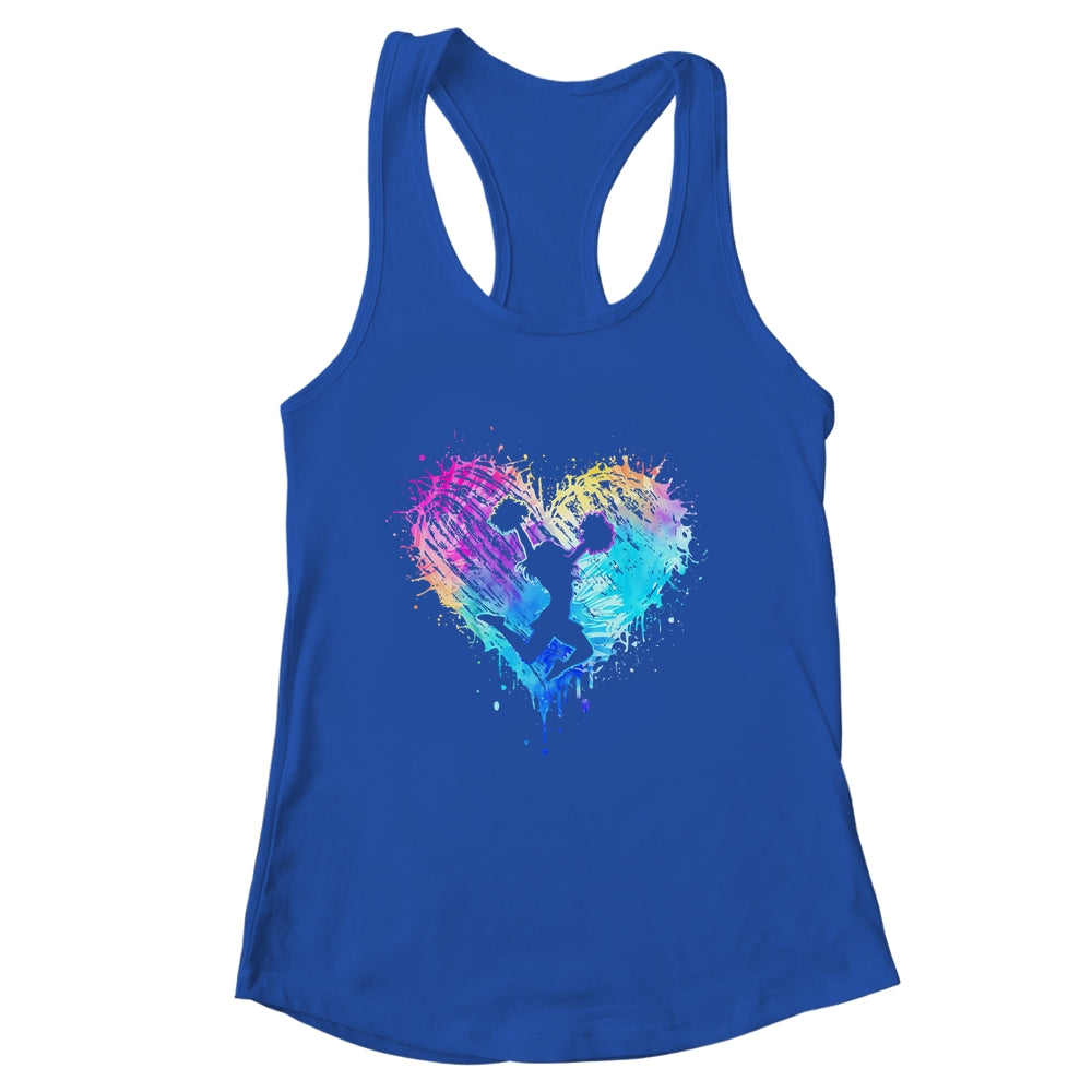 Retro Cheer Cheerleader Heart Tie Dye Girls Teens And Women Shirt & Tank Top | siriusteestore