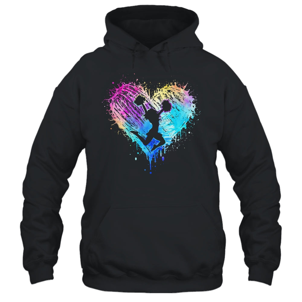 Retro Cheer Cheerleader Heart Tie Dye Girls Teens And Women Shirt & Tank Top | siriusteestore
