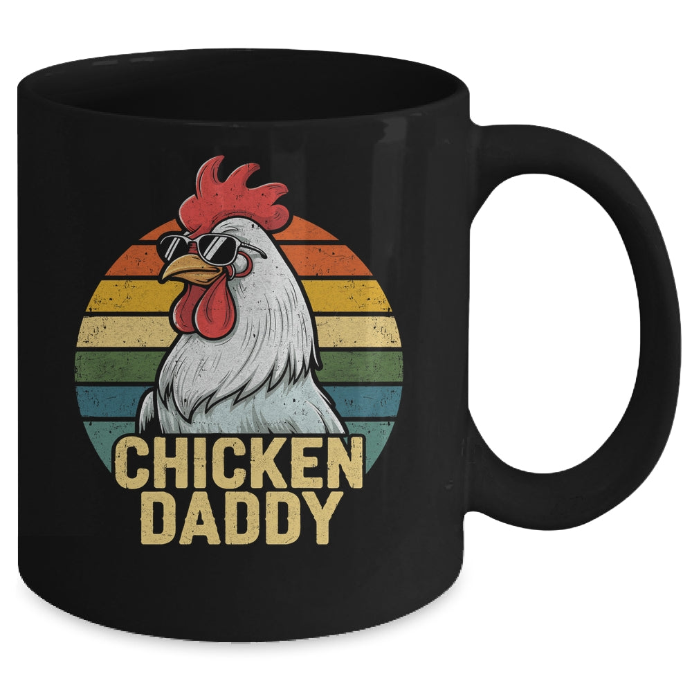 Retro Chicken Daddy Vintage 70s Retro Funny Farm Chicken Dad Mug | siriusteestore