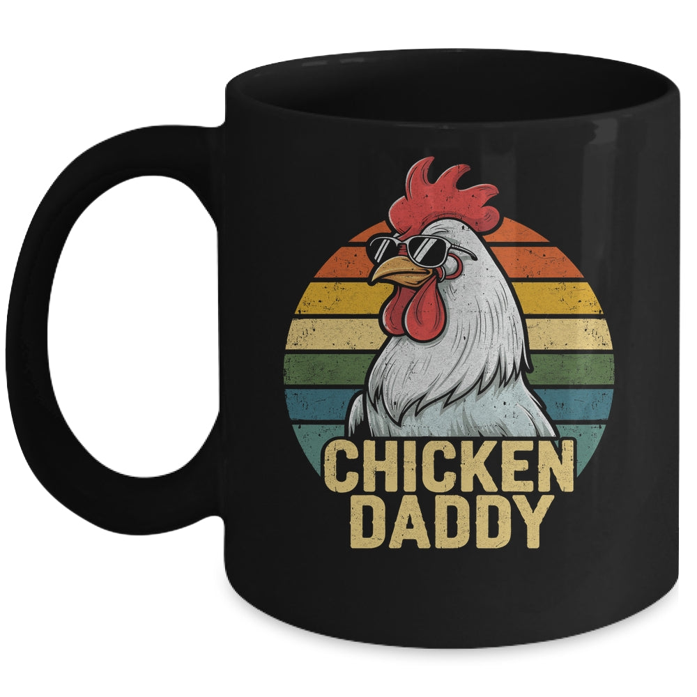 Retro Chicken Daddy Vintage 70s Retro Funny Farm Chicken Dad Mug | siriusteestore