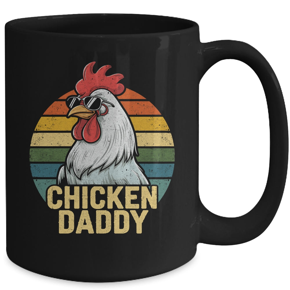 Retro Chicken Daddy Vintage 70s Retro Funny Farm Chicken Dad Mug | siriusteestore