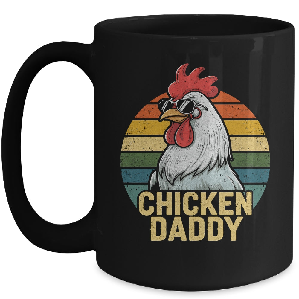 Retro Chicken Daddy Vintage 70s Retro Funny Farm Chicken Dad Mug | siriusteestore
