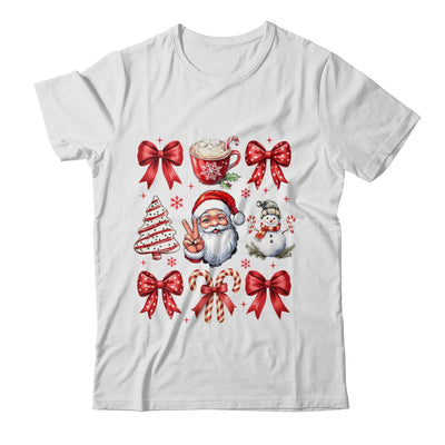 Retro Christmas Coquette Christmas Santa Candy Cane Bow Shirt & Sweatshirt | siriusteestore