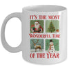 Retro Christmas It's The Most Wonderful Time Santa Vintage Mug | siriusteestore