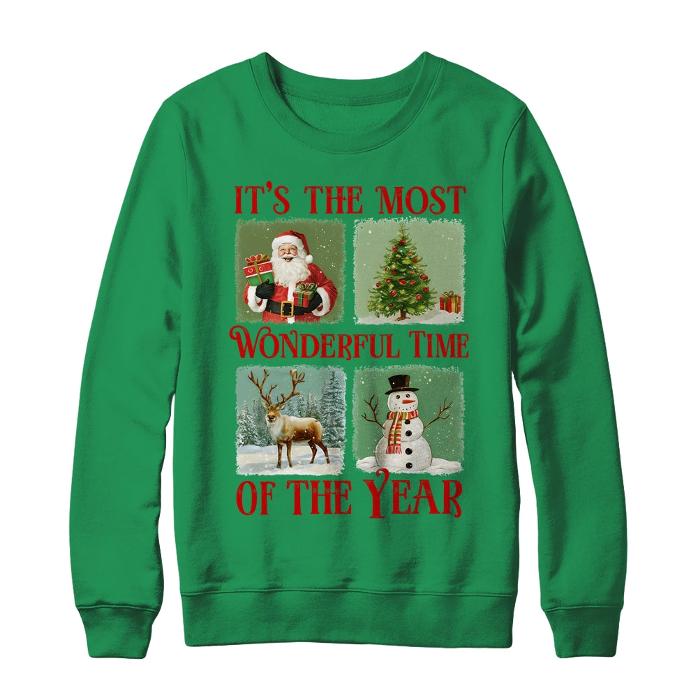 Retro Christmas It's The Most Wonderful Time Santa Vintage Shirt & Sweatshirt | siriusteestore