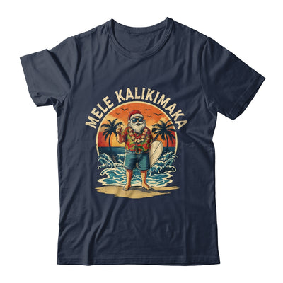Retro Christmas Surf Mele Kalikimaka Santa Claus Hawaii Shirt & Sweatshirt | siriusteestore