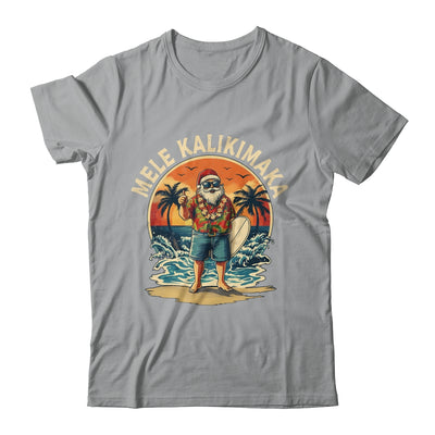 Retro Christmas Surf Mele Kalikimaka Santa Claus Hawaii Shirt & Sweatshirt | siriusteestore