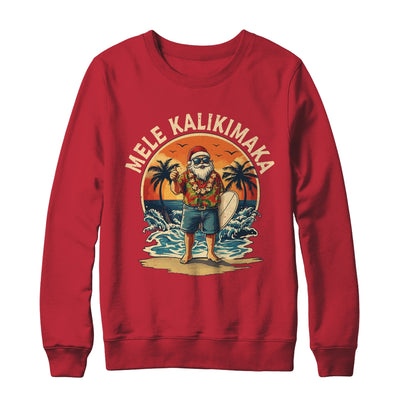 Retro Christmas Surf Mele Kalikimaka Santa Claus Hawaii Shirt & Sweatshirt | siriusteestore