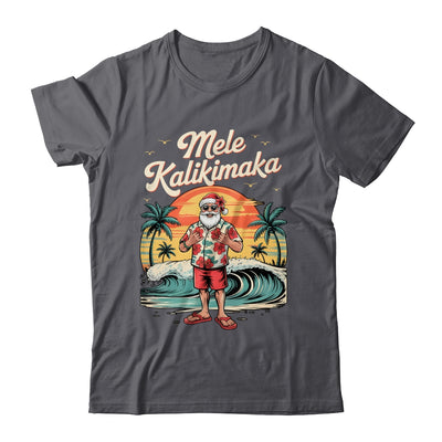 Retro Christmas Surf Mele Kalikimaka Santa Shaka Sign Hawaii Shirt & Sweatshirt | siriusteestore