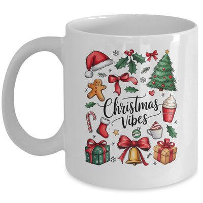 Retro Christmas Tree Hot Chocolate Coquette Preppy Bow Santa Mug | siriusteestore