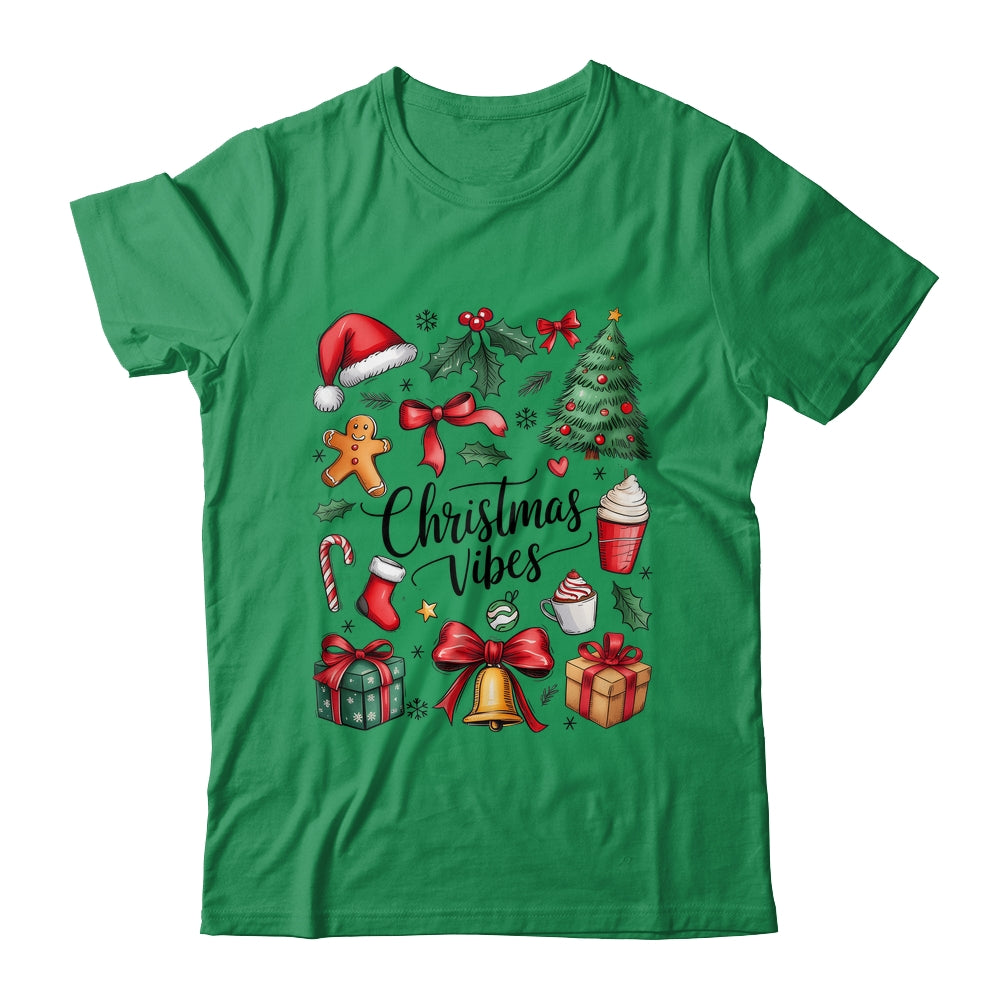 Retro Christmas Tree Hot Chocolate Coquette Preppy Bow Santa Shirt & Sweatshirt | siriusteestore