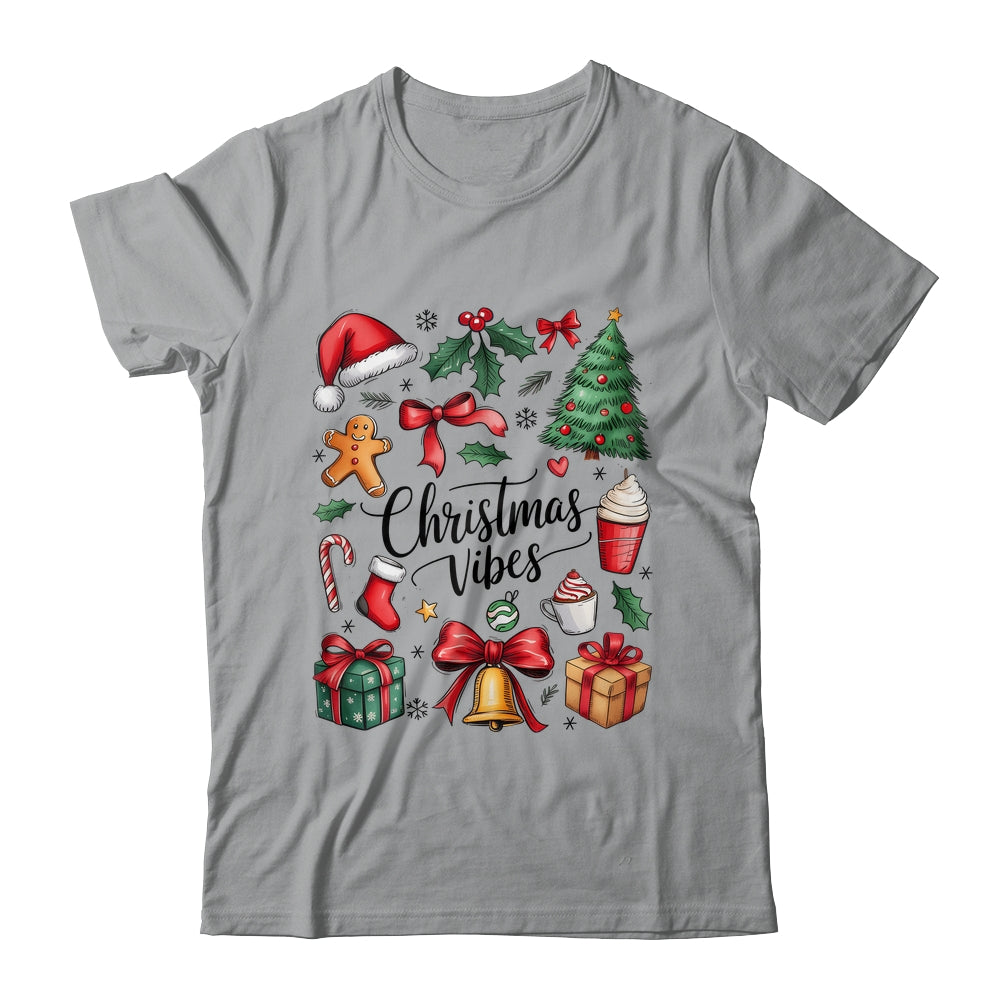 Retro Christmas Tree Hot Chocolate Coquette Preppy Bow Santa Shirt & Sweatshirt | siriusteestore
