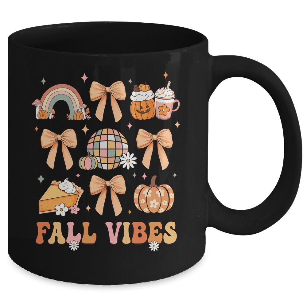 Retro Coffee Fall Vibes Autumn Coquette Pumpkin Thanksgiving Mug | siriusteestore