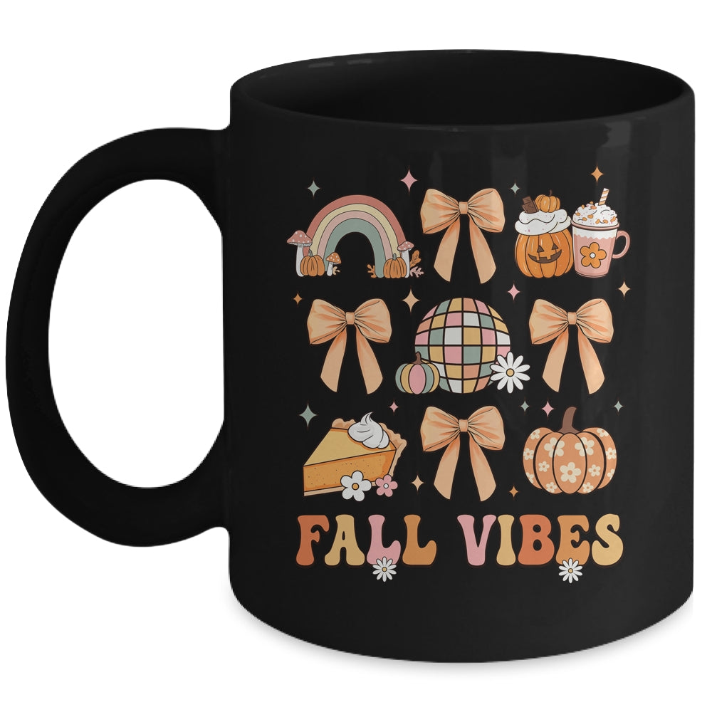 Retro Coffee Fall Vibes Autumn Coquette Pumpkin Thanksgiving Mug | siriusteestore