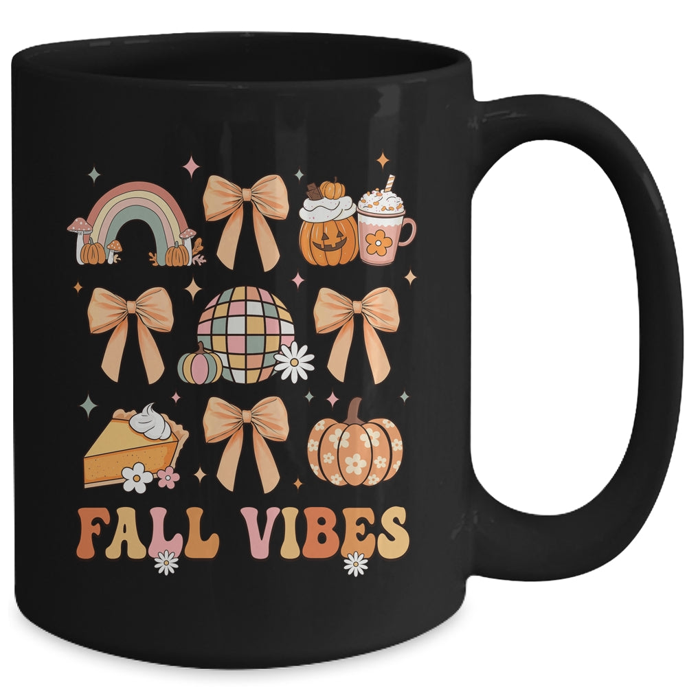 Retro Coffee Fall Vibes Autumn Coquette Pumpkin Thanksgiving Mug | siriusteestore