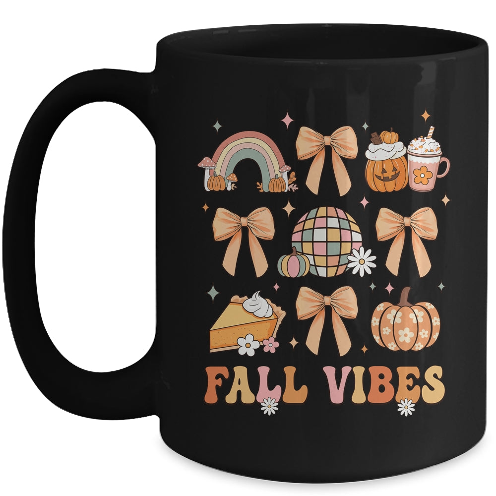 Retro Coffee Fall Vibes Autumn Coquette Pumpkin Thanksgiving Mug | siriusteestore
