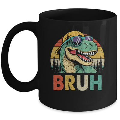 Retro Cool Dino BRUH Meme Funny Dinosaur T-Rex Vintage Mug | siriusteestore