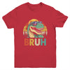 Retro Cool Dino BRUH Meme Funny Dinosaur T-Rex Vintage Youth Shirt | siriusteestore