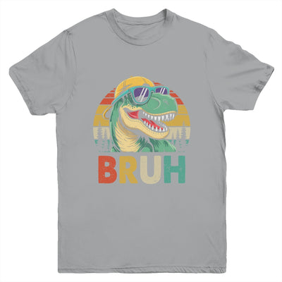 Retro Cool Dino BRUH Meme Funny Dinosaur T-Rex Vintage Youth Shirt | siriusteestore