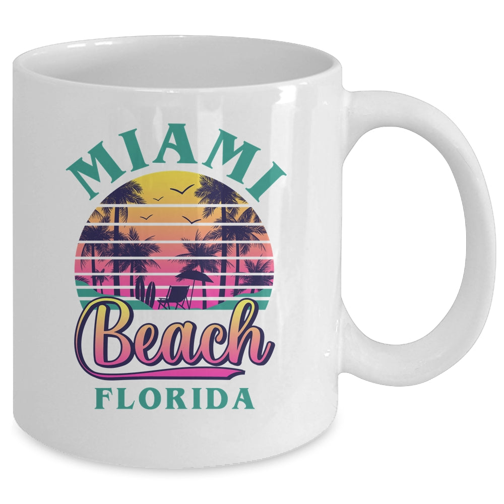 Retro Cool Miami Beach Mens Womens Florida Beaches Mug | siriusteestore