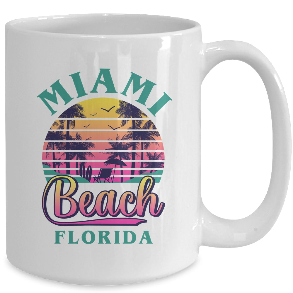 Retro Cool Miami Beach Mens Womens Florida Beaches Mug | siriusteestore