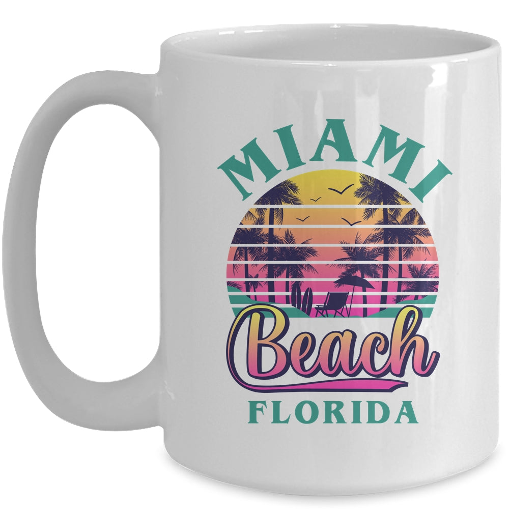 Retro Cool Miami Beach Mens Womens Florida Beaches Mug | siriusteestore