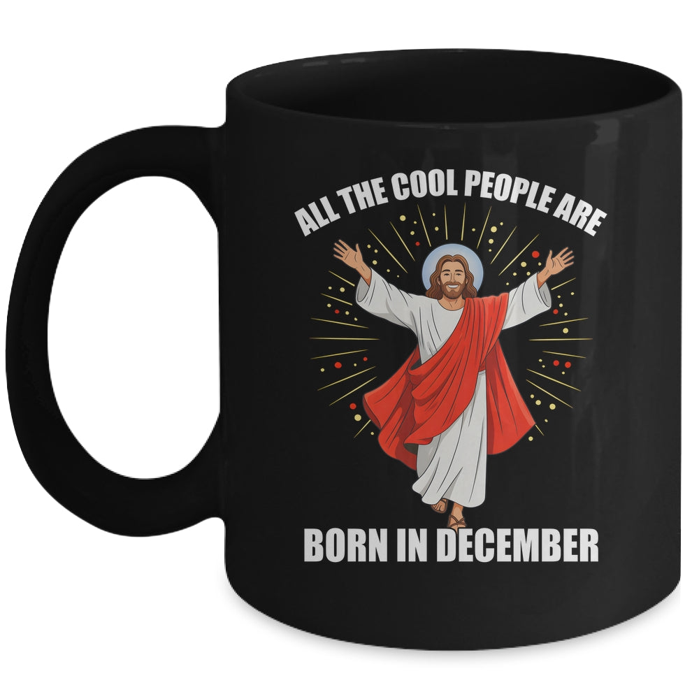 Retro Cool People Are Born In December Christian Christmas Mug | siriusteestore