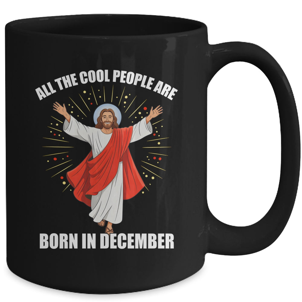 Retro Cool People Are Born In December Christian Christmas Mug | siriusteestore