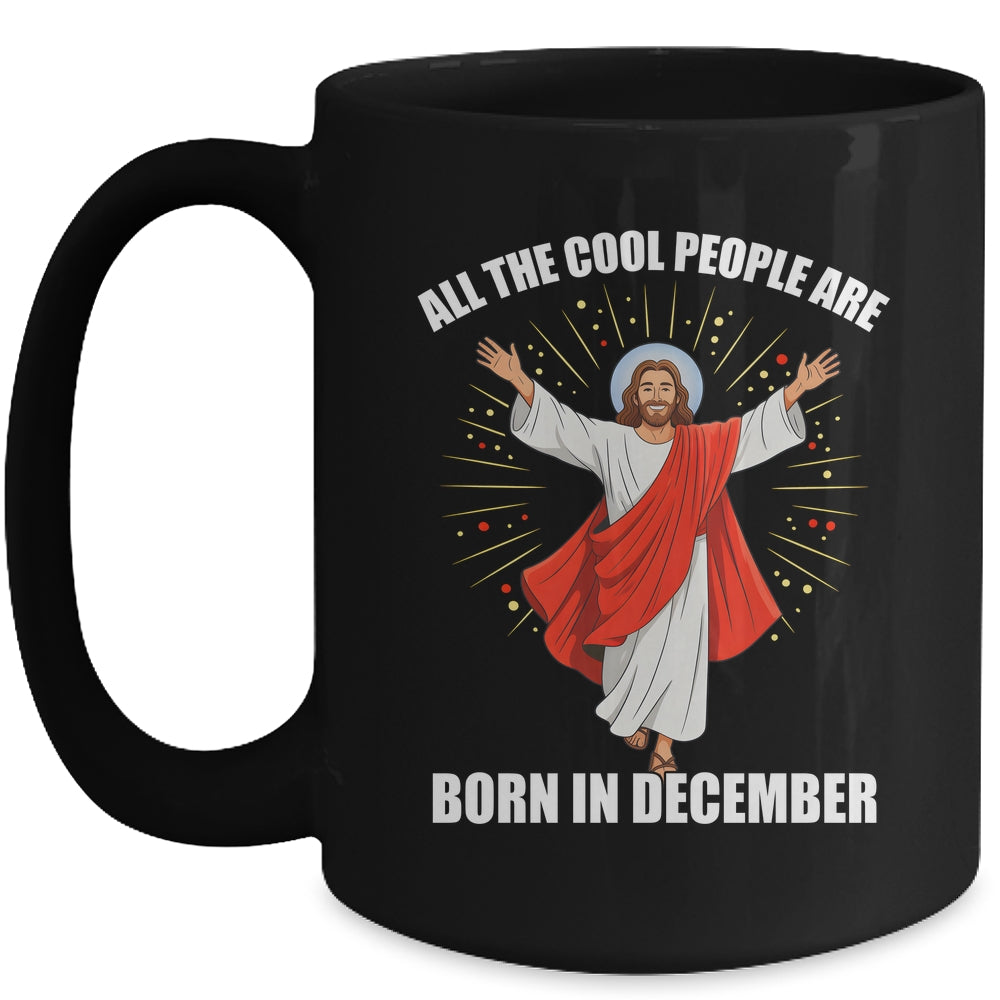 Retro Cool People Are Born In December Christian Christmas Mug | siriusteestore