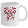 Retro Coquette Bow Candy Cane Christmas Season Women Girl Mug | siriusteestore