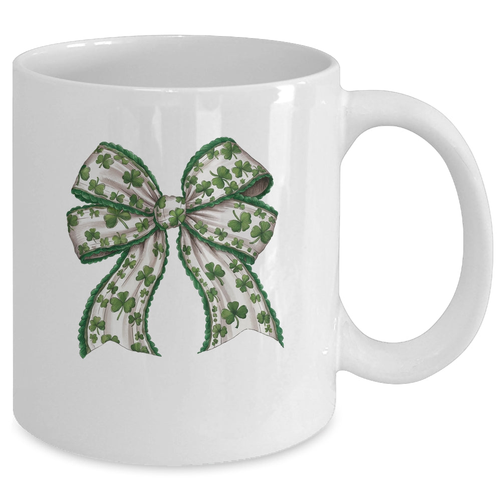 Retro Coquette Patrick's Day St Patty's Day Lucky Shamrock Mug | siriusteestore