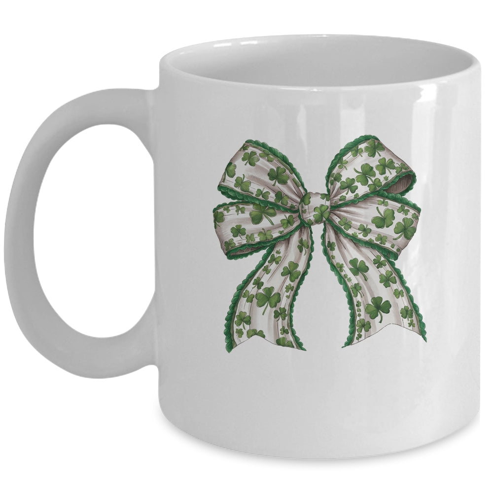 Retro Coquette Patrick's Day St Patty's Day Lucky Shamrock Mug | siriusteestore