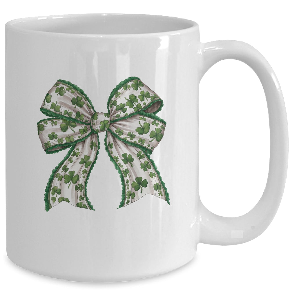 Retro Coquette Patrick's Day St Patty's Day Lucky Shamrock Mug | siriusteestore