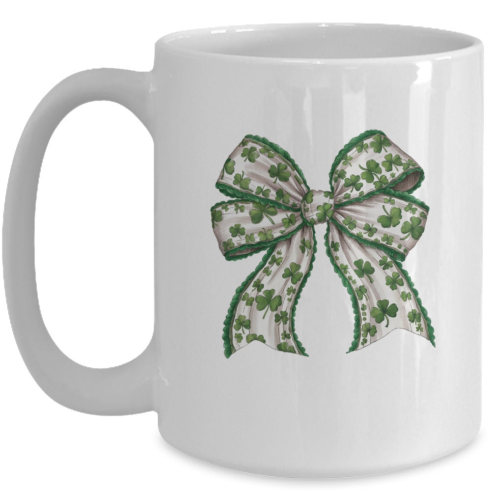 Retro Coquette Patrick's Day St Patty's Day Lucky Shamrock Mug | siriusteestore
