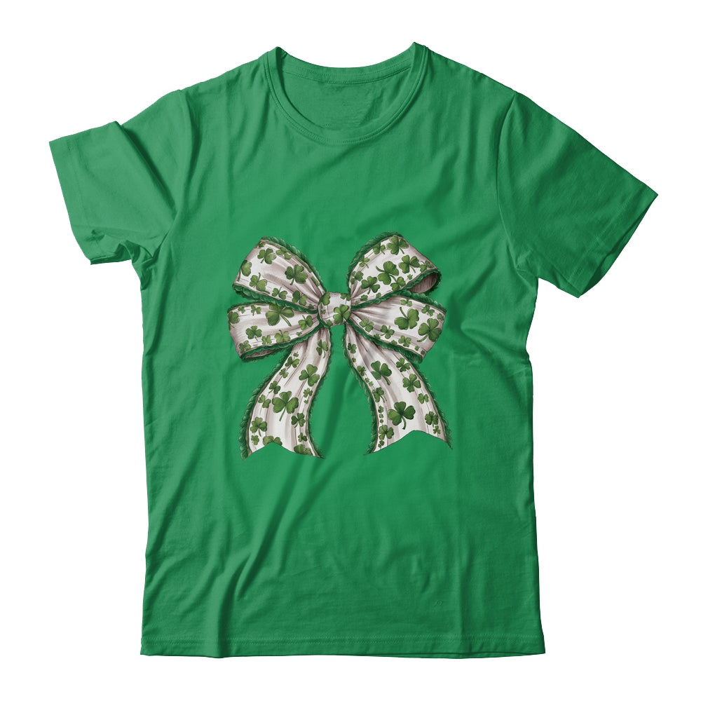 Retro Coquette Patrick's Day St Patty's Day Lucky Shamrock Shirt & Sweatshirt | siriusteestore