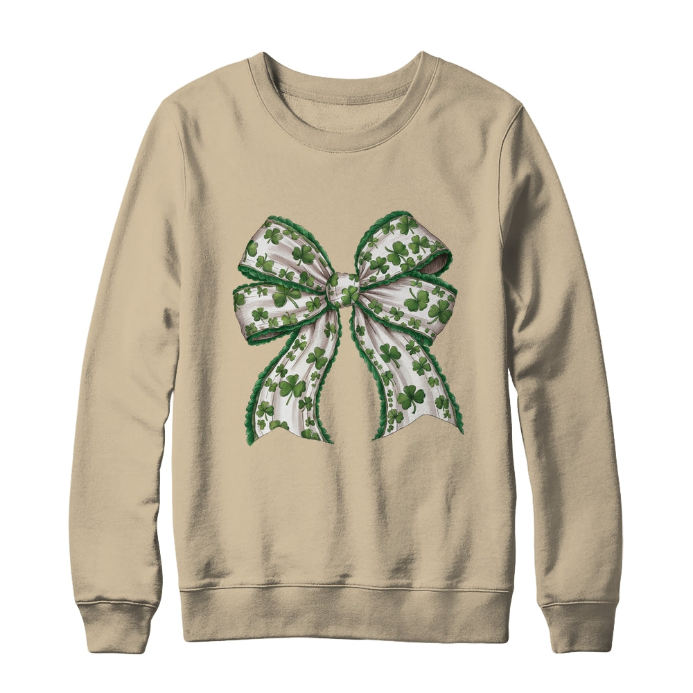 Retro Coquette Patrick's Day St Patty's Day Lucky Shamrock Shirt & Sweatshirt | siriusteestore