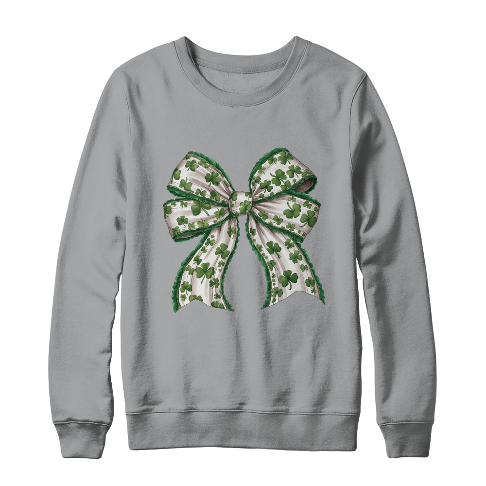 Retro Coquette Patrick's Day St Patty's Day Lucky Shamrock Shirt & Sweatshirt | siriusteestore
