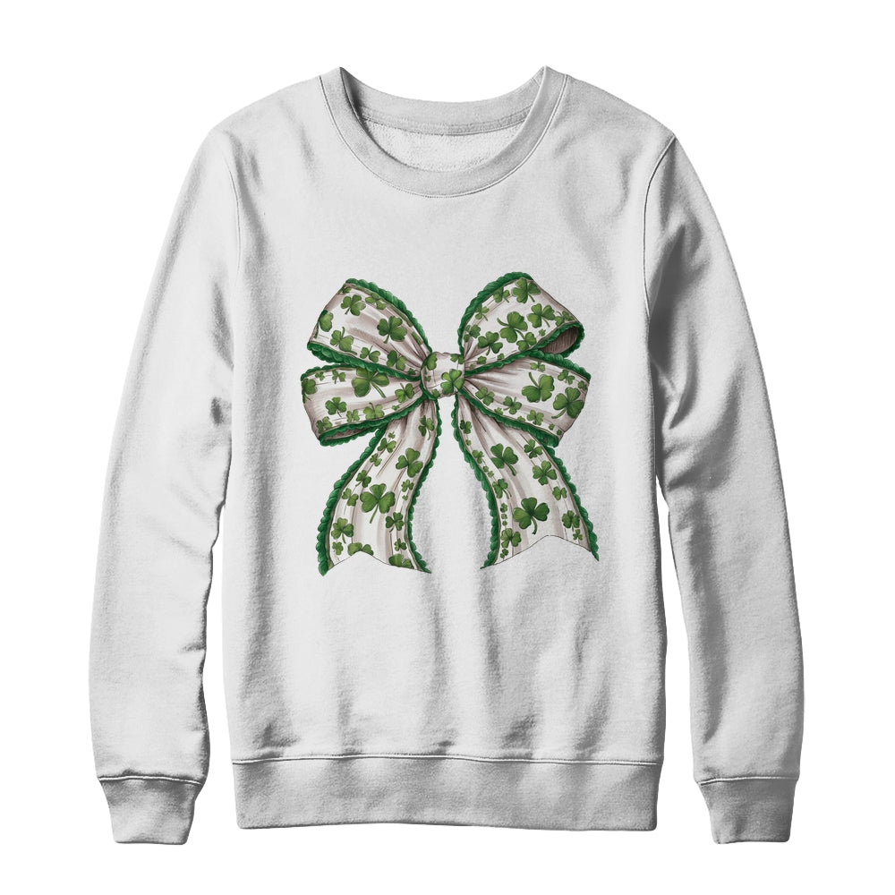 Retro Coquette Patrick's Day St Patty's Day Lucky Shamrock Shirt & Sweatshirt | siriusteestore