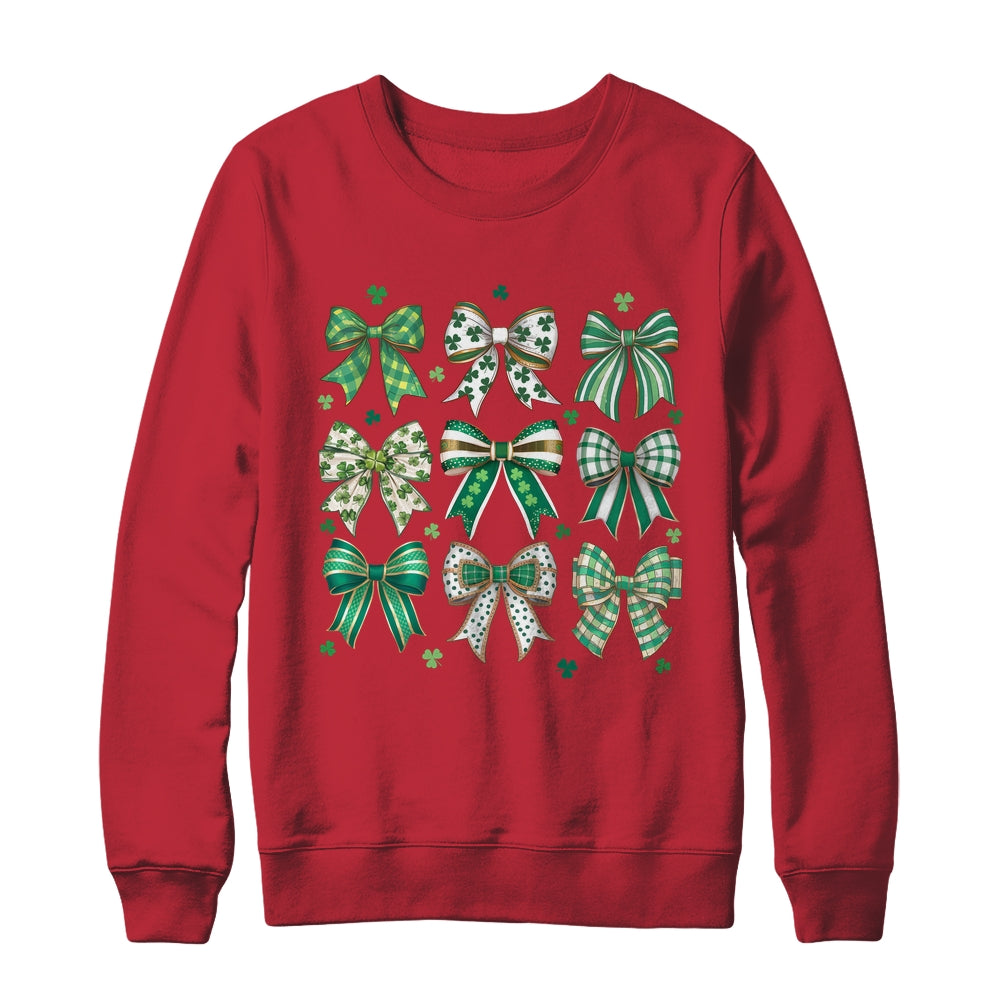 Retro Coquette St Patricks Day St Patty's Day Lucky Shamrock Shirt & Sweatshirt | siriusteestore